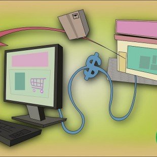 Illustratie van de connectie tussen computer en klant