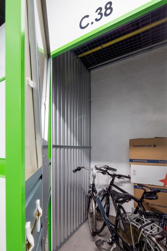 Storebox opslagruimte met fietsen