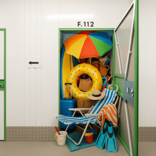 Storebox opslagruimte met strandspullen